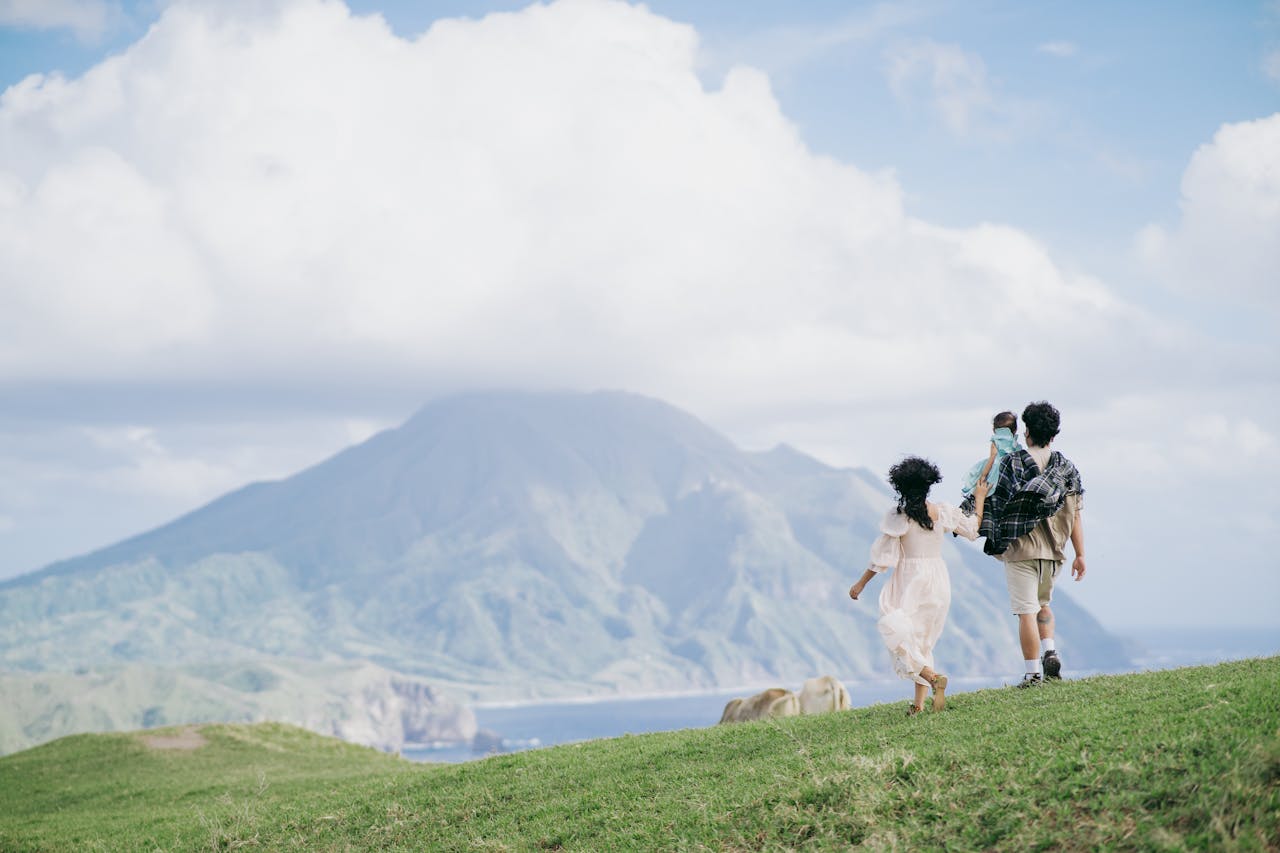 A family enjoys a day outdoors in the lush landscape of Cagayan Valley, Philippines.